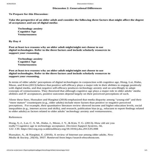 DPSY Week-9 Discussion 2: Generational Differences