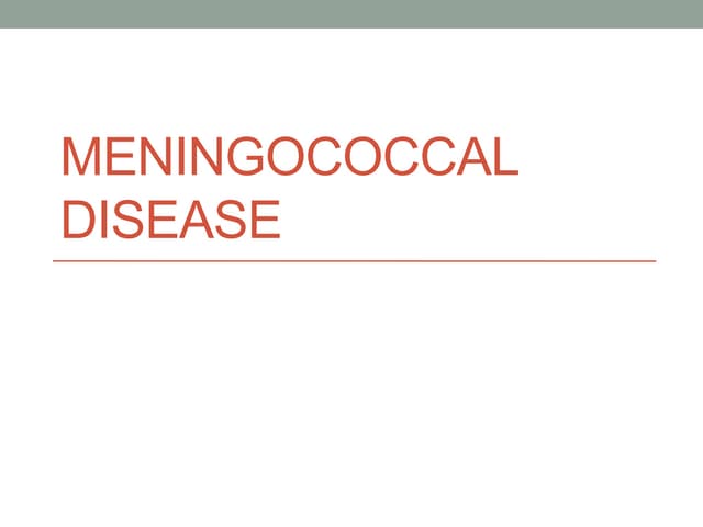  Meningococcal disease