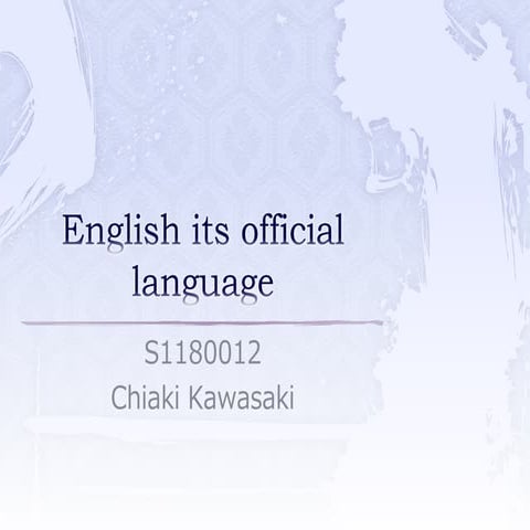 English its official language