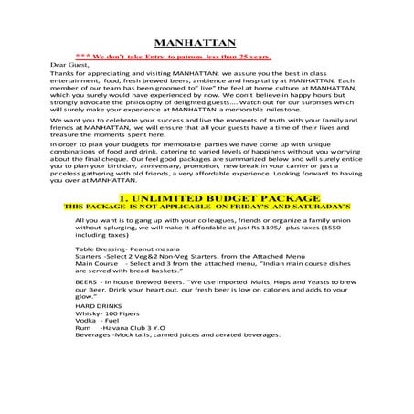 Weekday package manhattan 1