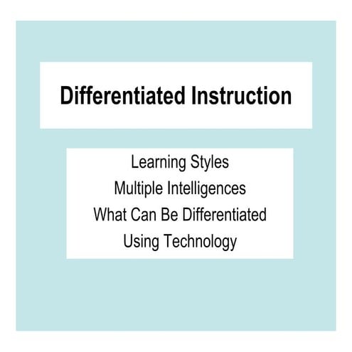Using technology for differentiating instruction | PPTX