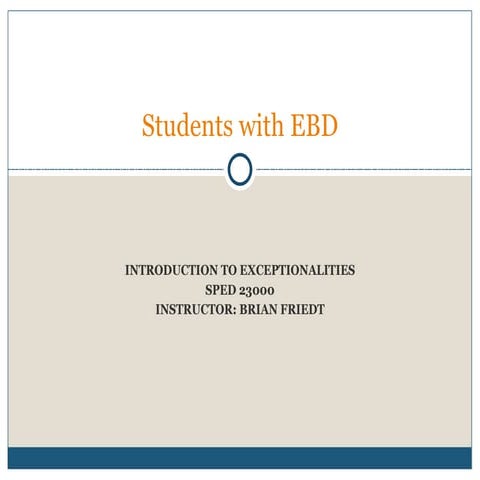 Week eight sped 23000 ebd