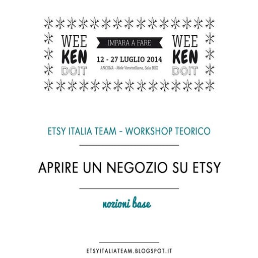 Weekendoit - Aprire un negozio su Etsy