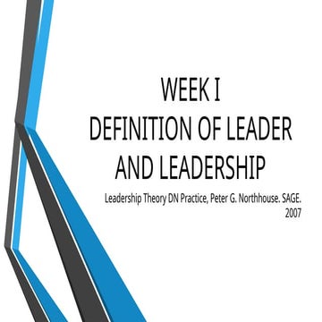 Leader and Leadership.................................