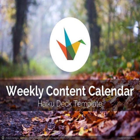 Weekly Content Calendar Template PPT