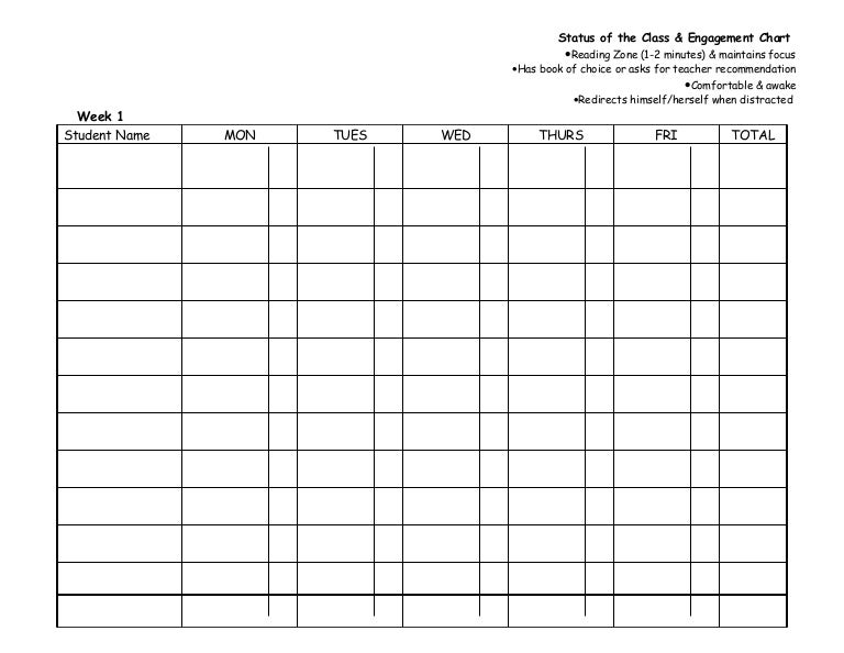 Weekly Reading Chart