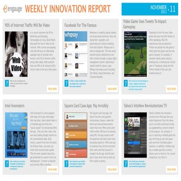 Weekly innovation report 11 11