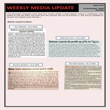 Weekly media update 11.04.2016