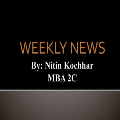 Weekly news 13th sept to 18th sept