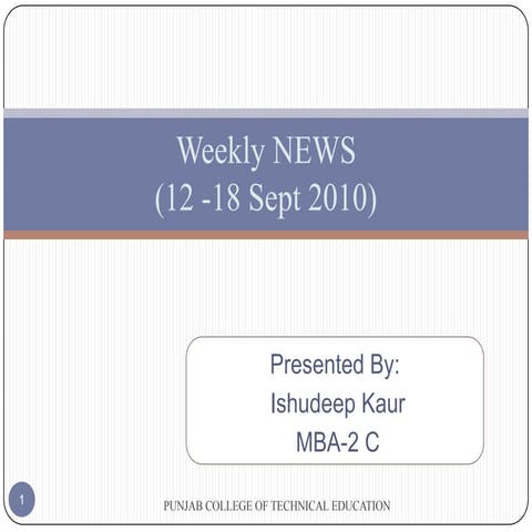 WEEKLY NEWS