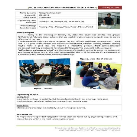 Weekly report,19 jan12