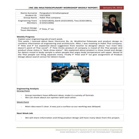 Weekly report template[1] | DOCX