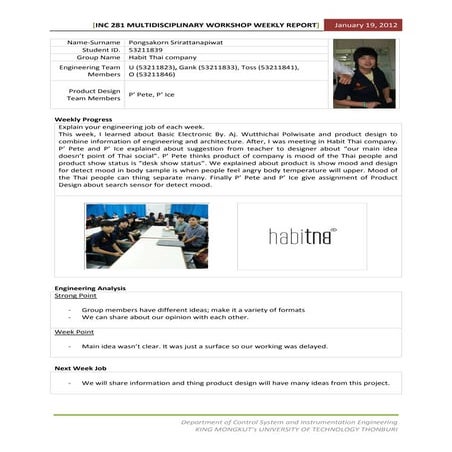Weekly report template[1] | DOCX