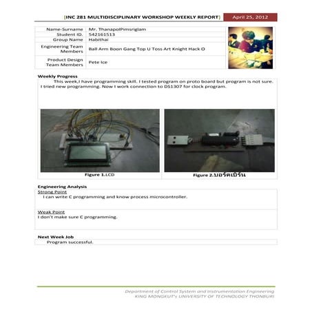 Weekly report template | DOCX