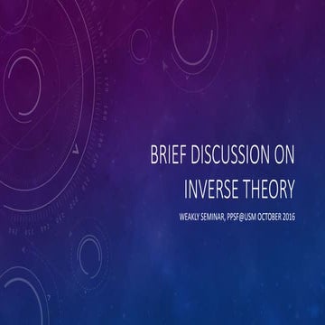 Brief discussion on inverse Theory