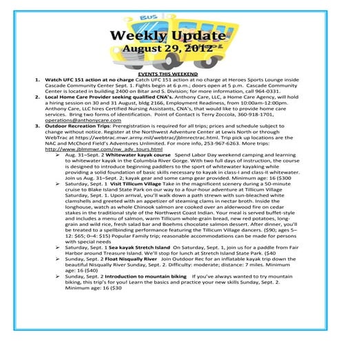 Weekly update 8.24.2012