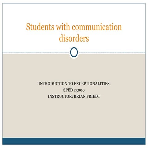 Week nine sped 23000 communication