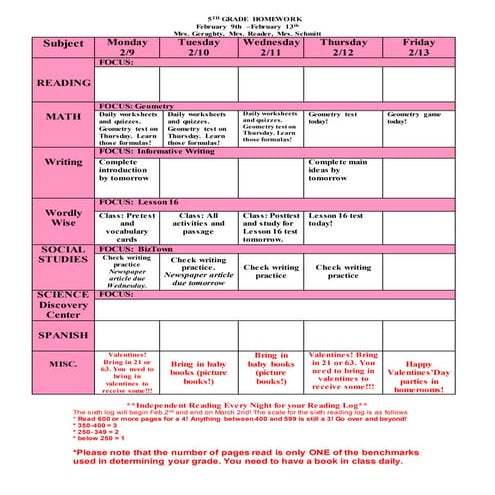 Week of February 9th