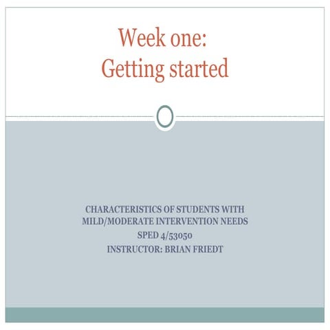 Week one powerpoint (F2011) | PPT