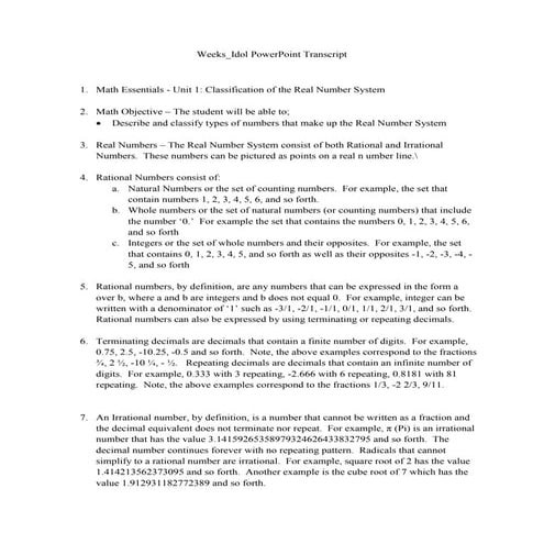 Weeks idol power_pointtranscript