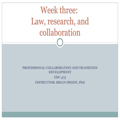Week three law and research