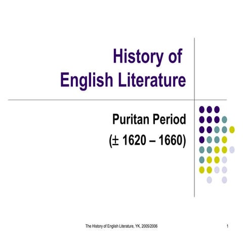 Week Vii (Puritan Period)