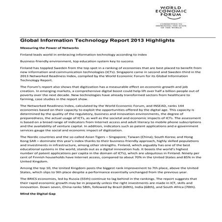 Wef gitr report_highlights_2013 (1)