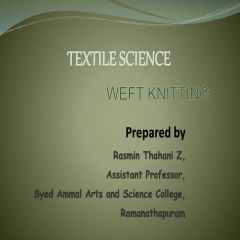 Weft knitting