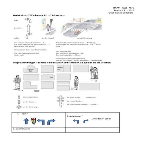 Wegbeschreibung Englisch übungen Pdf Klasse 4 Wegbeschreibung | PDF