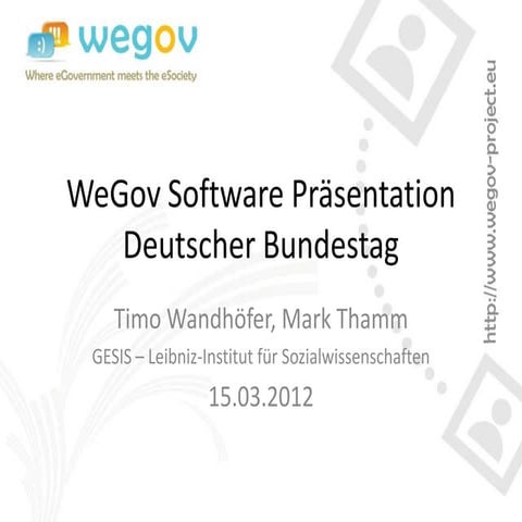 WeGov Software Präsentation (Prototyp 2.5) im Bundestag
