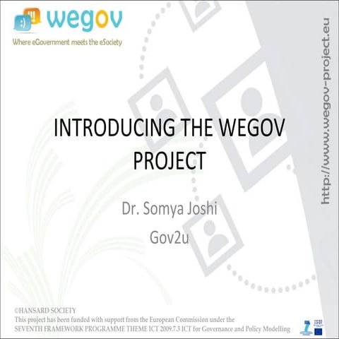 WeGov Generic presentation at the 1st Crossroad Workshop