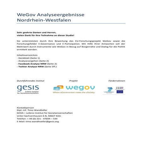 WeGov Analyse zu Themen im Land NRW