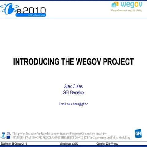 WeGov presentation at eChallenges Conference 2010