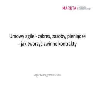 Umowy agile - zakres, zasoby, pieni...