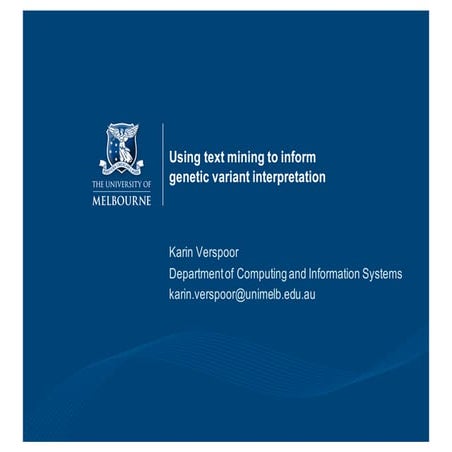 Using text mining to inform genetic variant interpretation