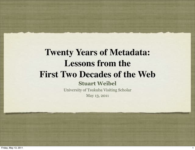 Twenty Years of Metadata: Lessons from the First Two Decades of the Web