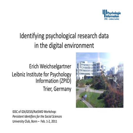 Identifying psychological research data in the digital environment. 