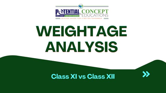 Weightage Analysis JEE class 11 vs class 12