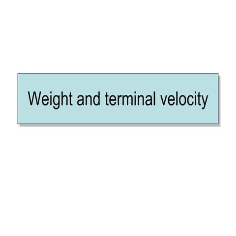 Weight And Terminal Velocity
