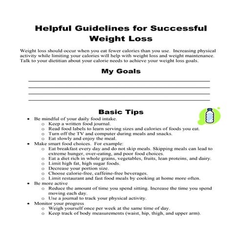 Helpful Guidelines for Successful Weight Loss 2021 | PDF