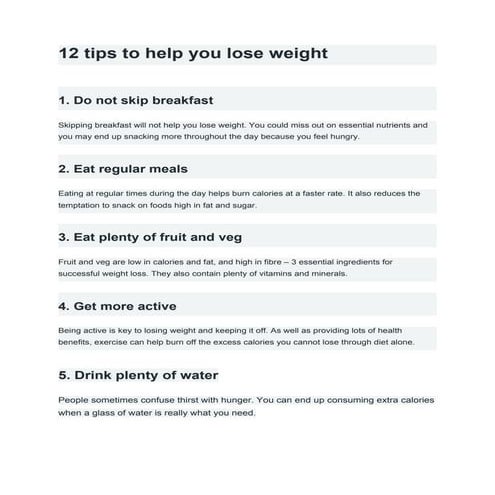 Weight Loss Tips Pdf