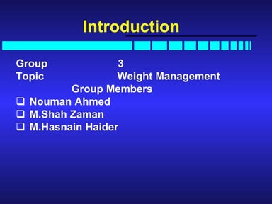 Weight management by Group Nouman