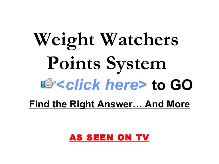 Weight Watchers Points System