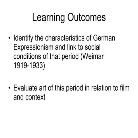 Weimar And Expressionism