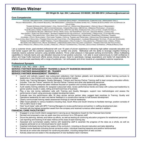 Weiner resume updated march 2017