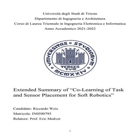 Extended Summary of “Co-Learning of Task and Sensor Placement for Soft Robotics”