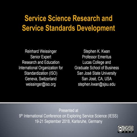 Service Science Research and Service Standards Development