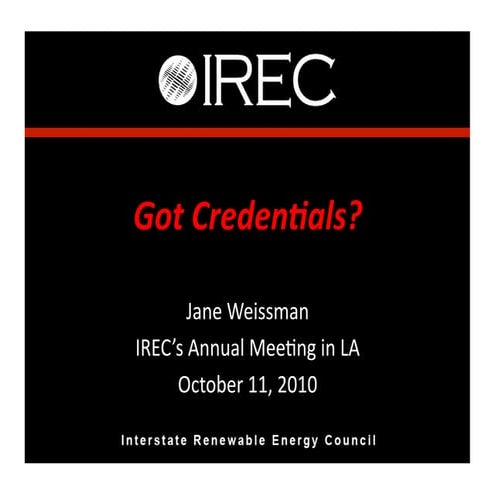 Got Credentials? High Standards for Maximum Impact