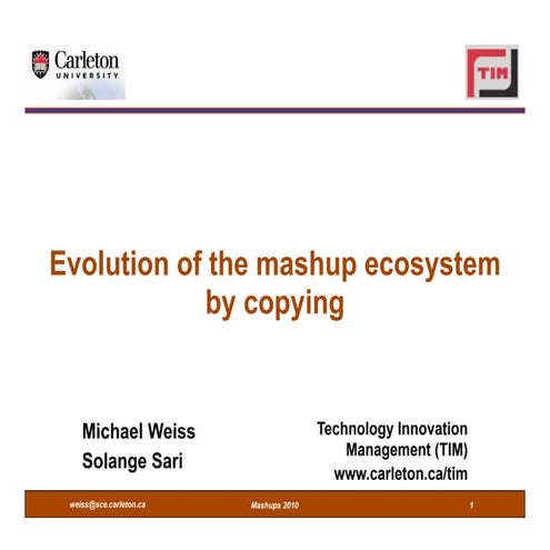 Evolution of the mashup ecosystem by copying