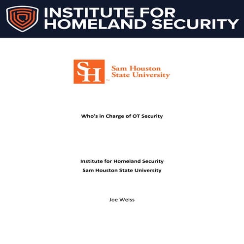 Who is responsible for and how in OT Security